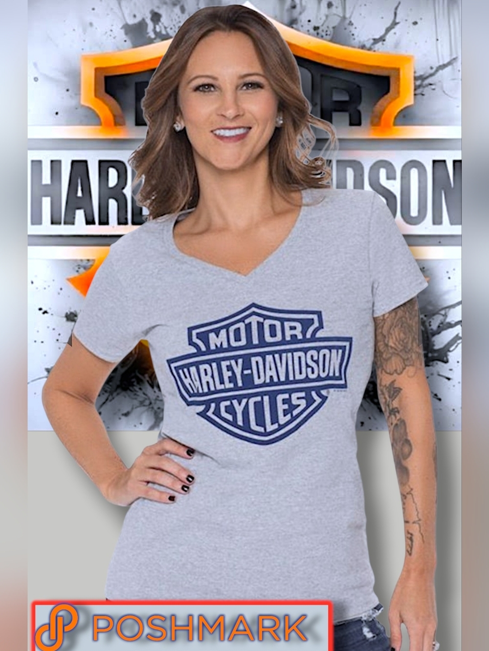 Women's Harley-Davidson Oconomowoc, WI Bar & Shield Logo V-Neck Tee 3XL